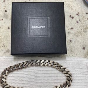 NEVER WORN YSL yves saint laurent Cuban link necklace choker M necklace 40 cm